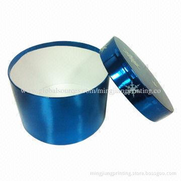 Round Shape Gold Card Box with Flocking Art Process